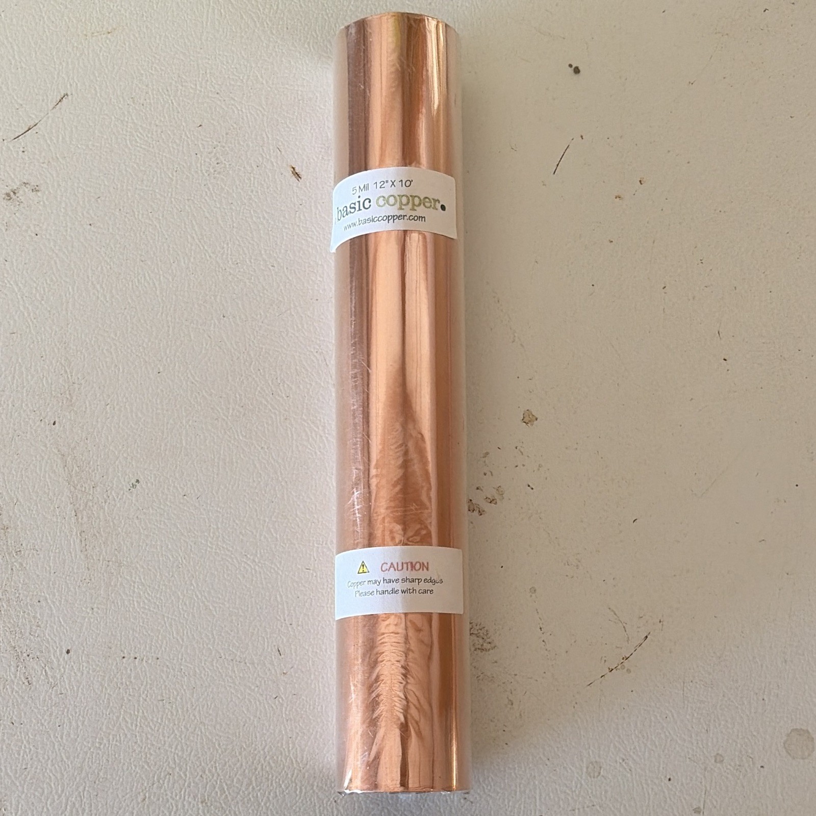 Basic Copper 5 Mil Copper Sheet Metal Flat Stock 12 in x 10 in, Copper