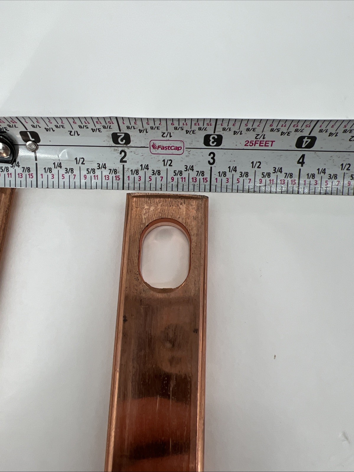 (Lot of 2) Copper Flat Bar 13in Length x 1in Width x 1/4in Thick, 2in 90° Ends