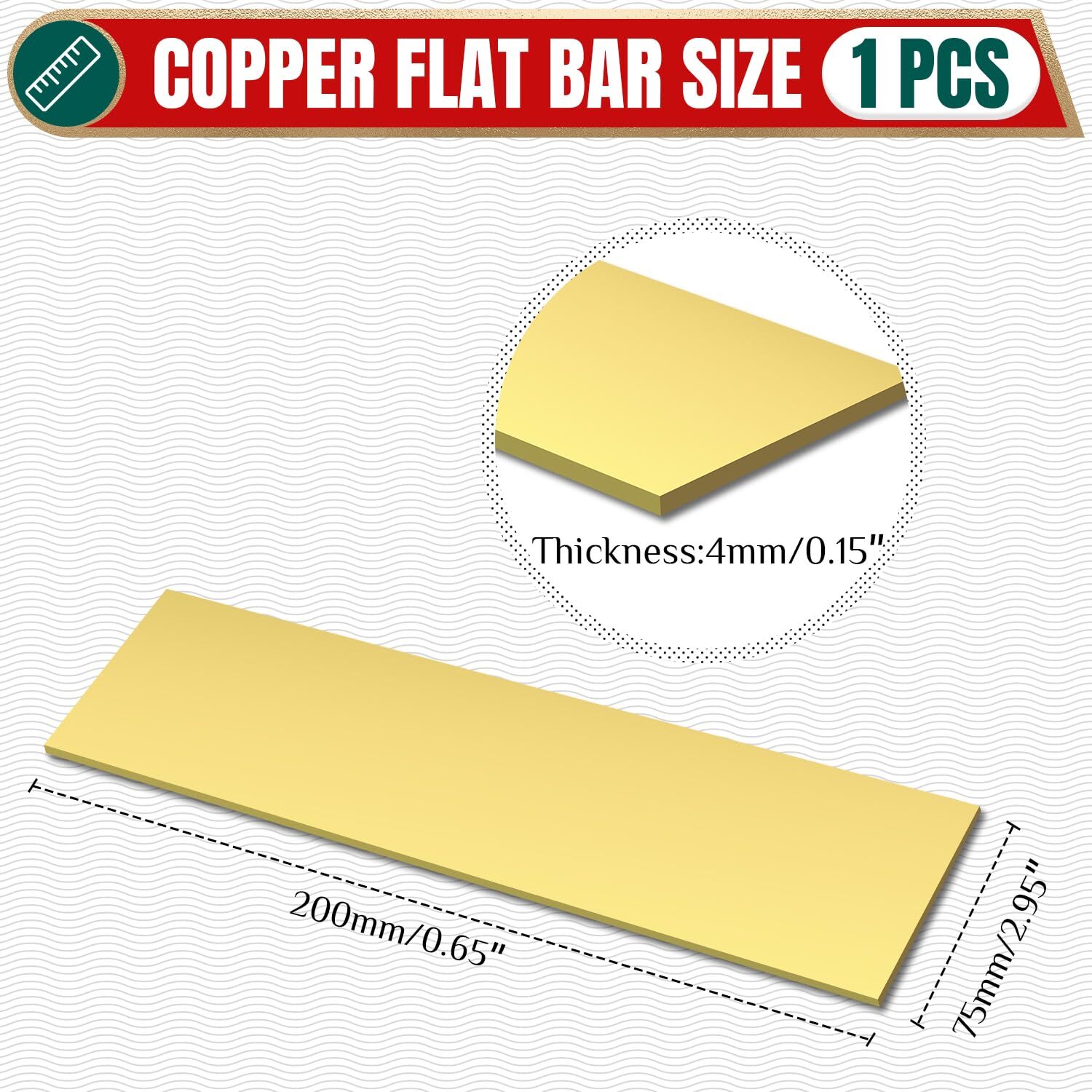 Brass Flat Bar Stock 5/32 inch Thickness x 3 inch Width x 8 inch Length