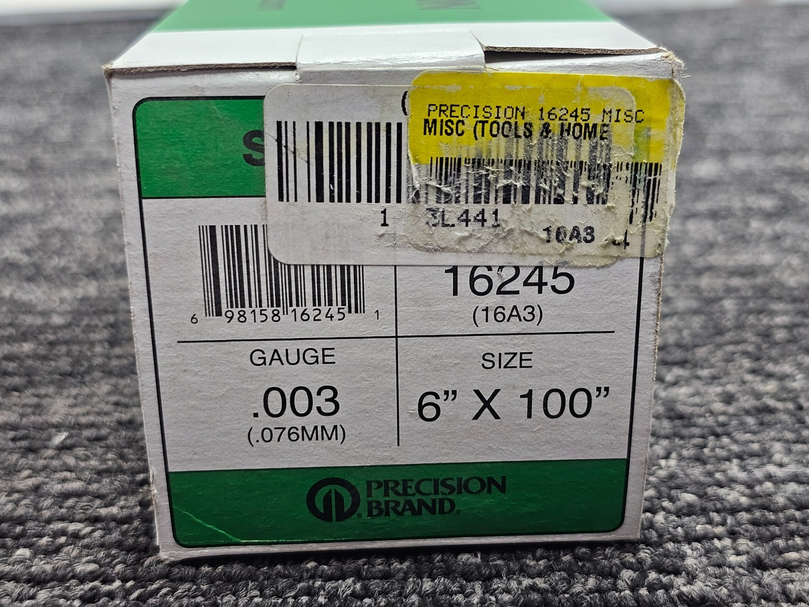 (QTY 2) Precision Brand 16245 Shim Stock Roll Cold Low Steel 0.0030 In Full Hard