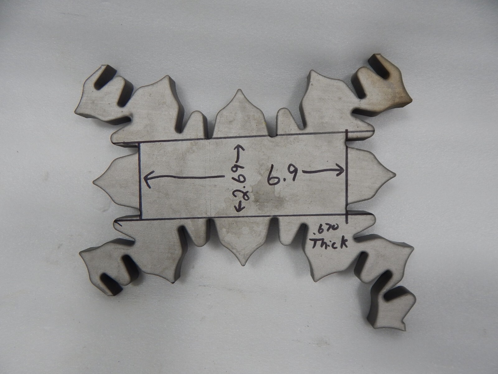 INCONEL 718 2.69X 6.9 X .670 see pic for details Plate Sheet 11/16 ,5/8