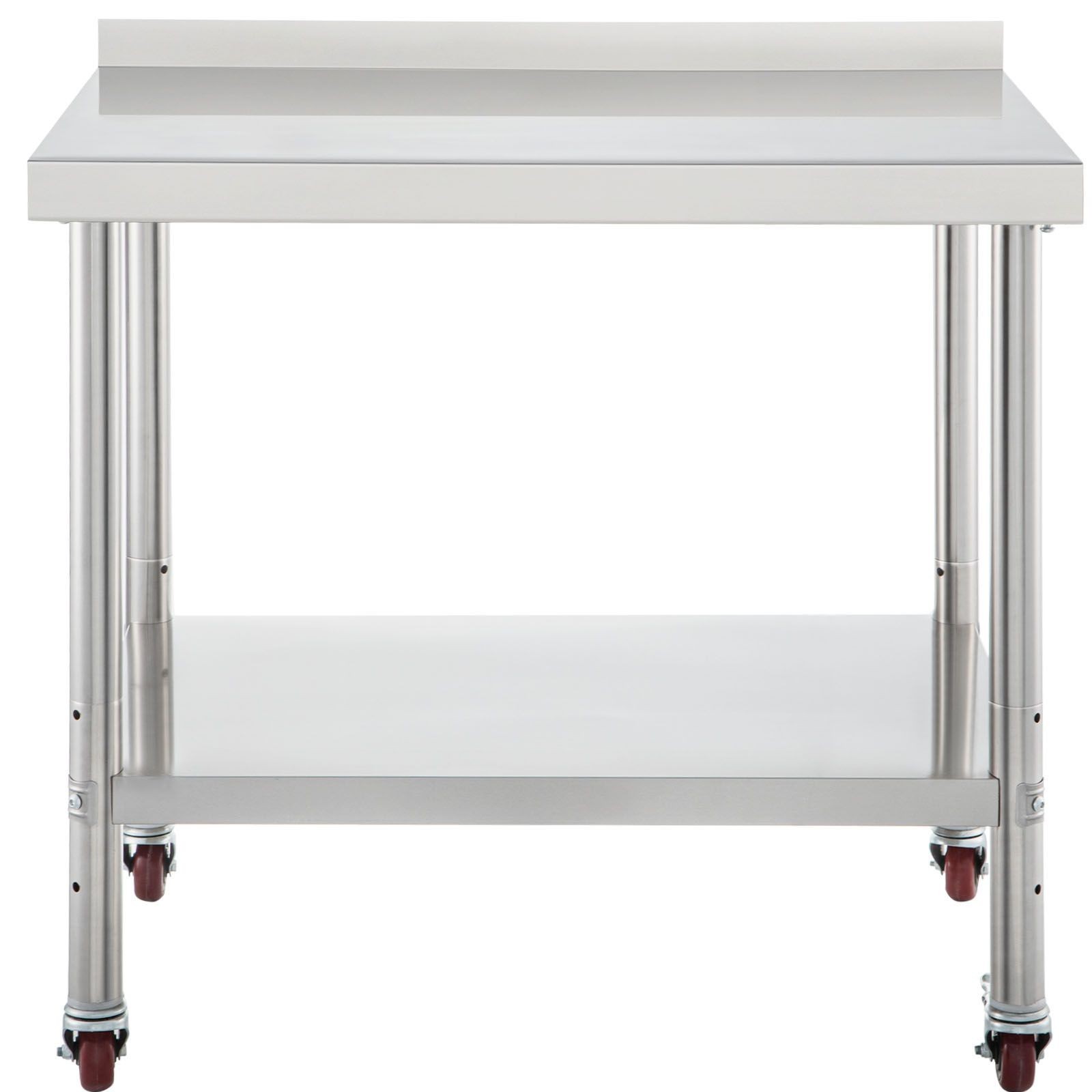 Stainless Steel Prep Table 30x24x35in with Adjustable Shelf & Casters