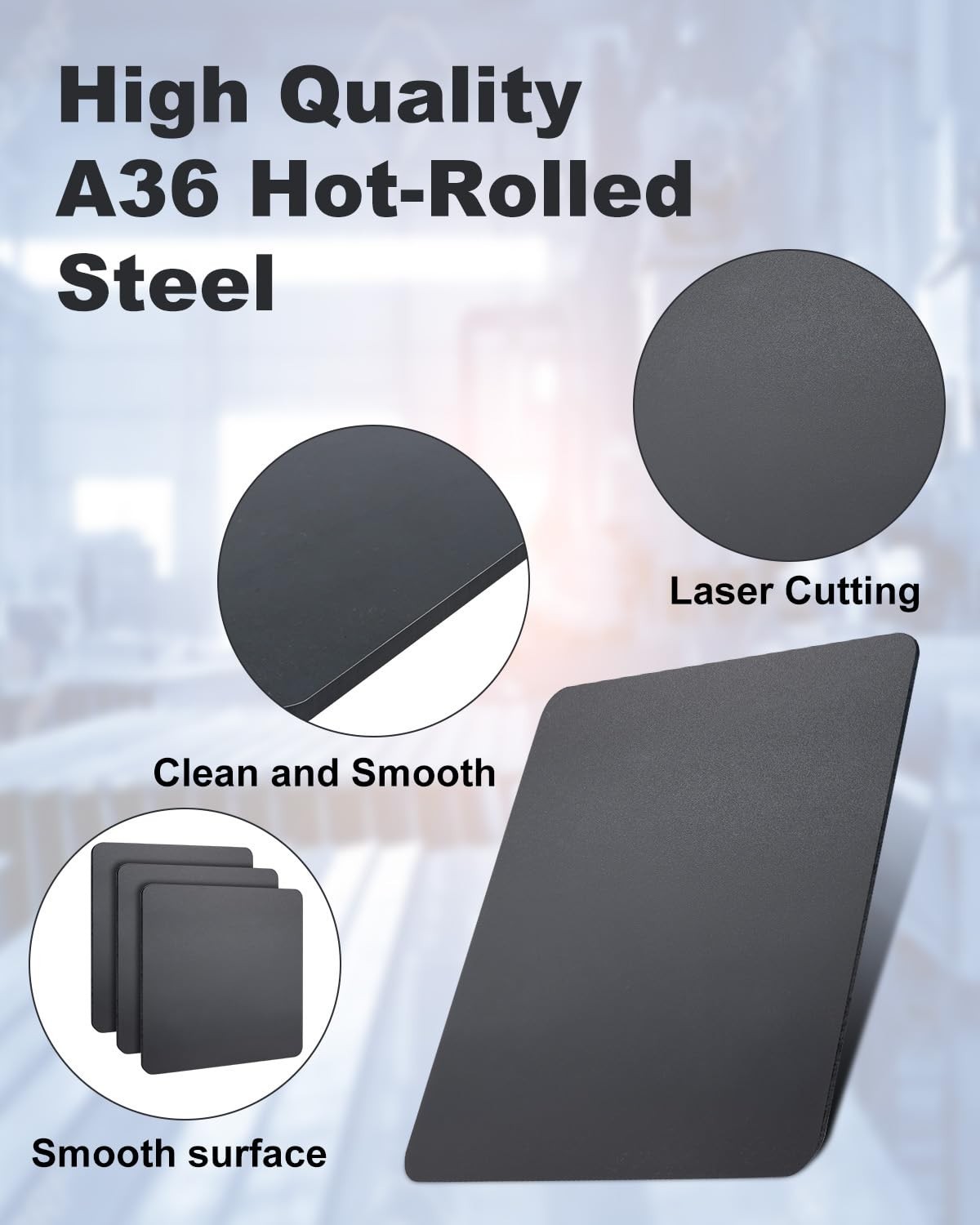 1/4 Inch Steel Plate, 8in x 8in A36 Square Steel Base Plate | Steel Sheet Hot…