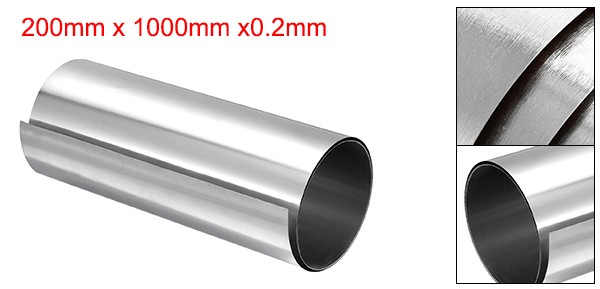304 Stainless Steel Foil Roll，0.2mm x 200mm x 1M Polished Finish Plate