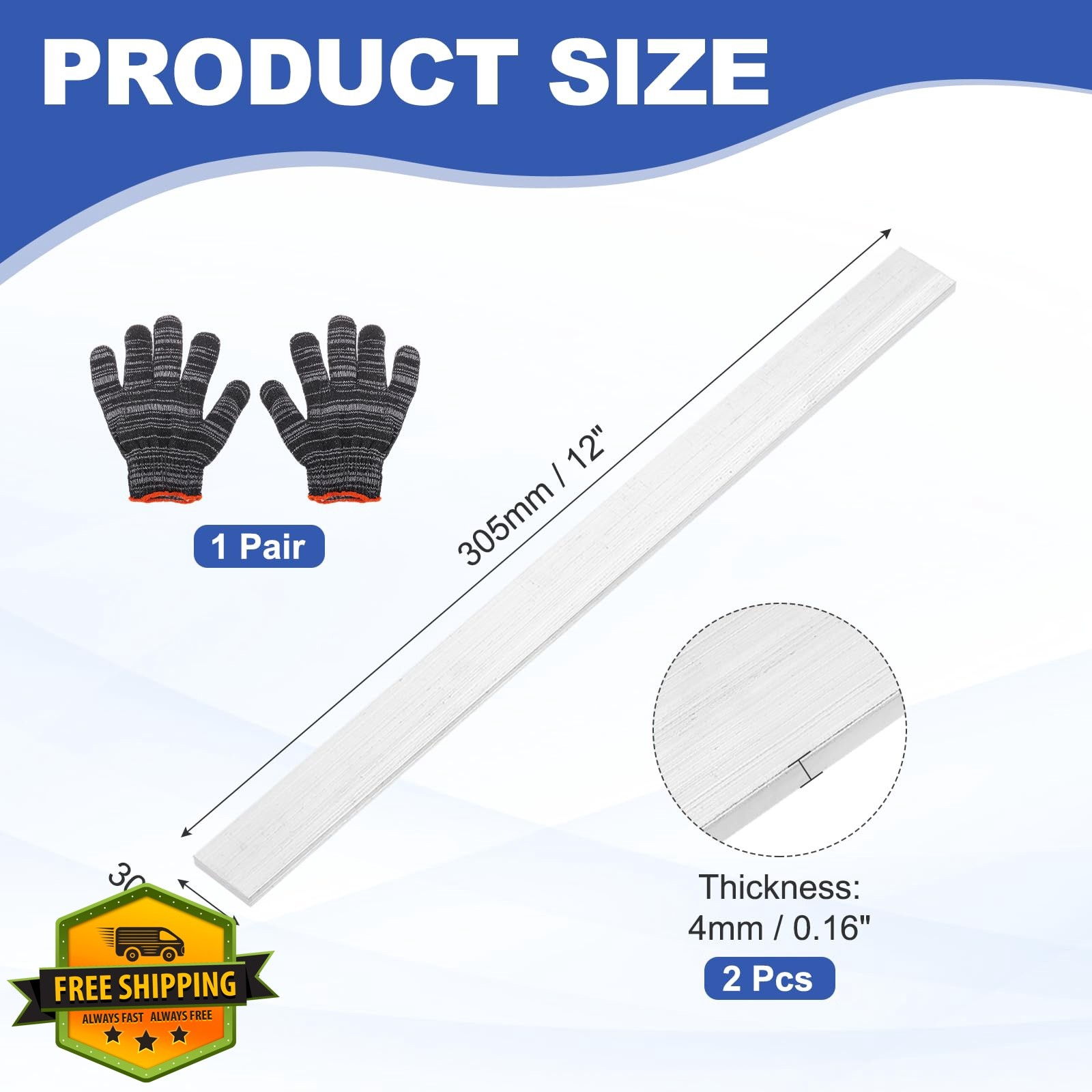 uxcell Square Aluminum Flat Bar,0.16″ Thickness 1.2″ Width 12″ Length Square …