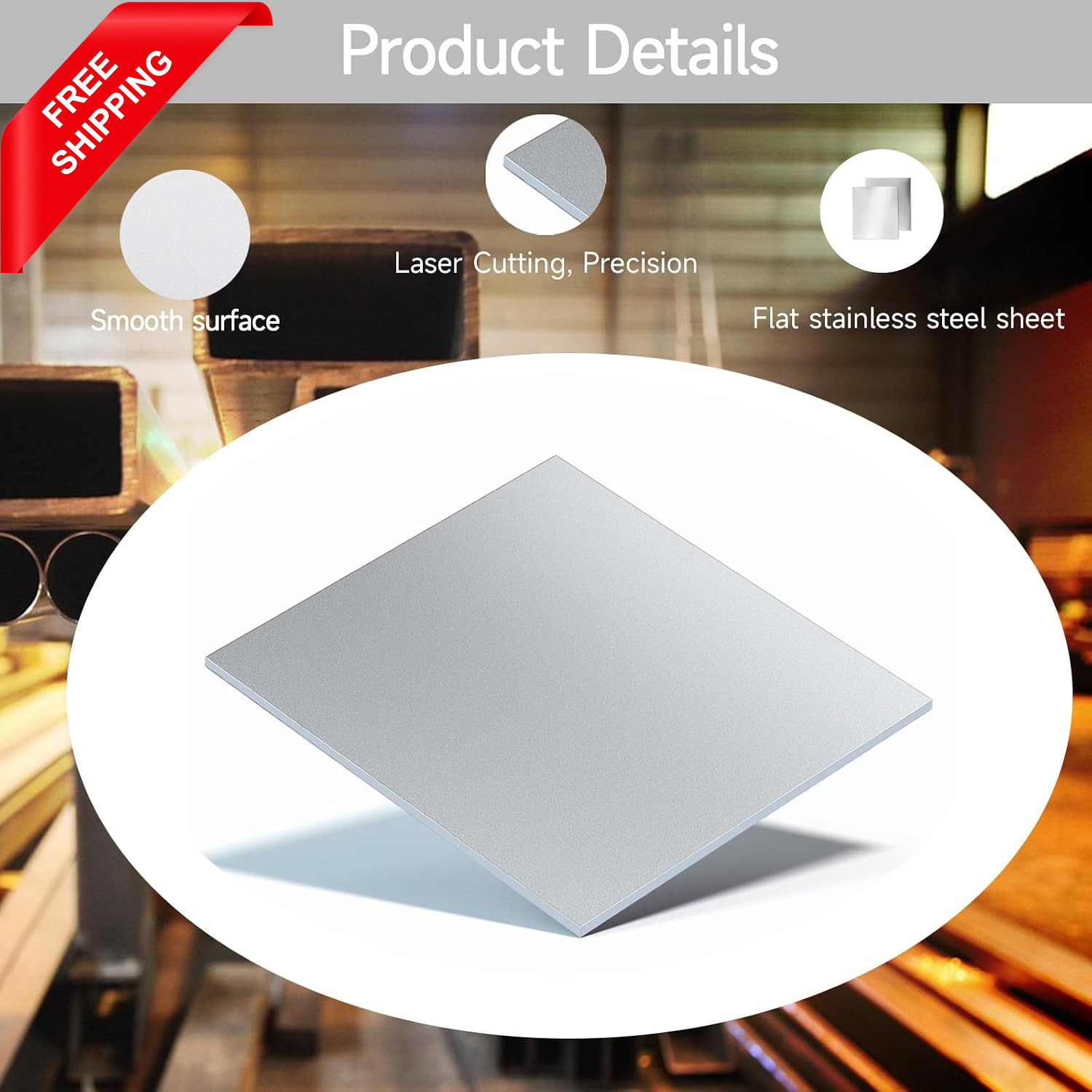 304 Stainless Steel Sheet – 12″ X 12″ X 1/8″ Thin Stainless Steel Plate 1/8 Inch