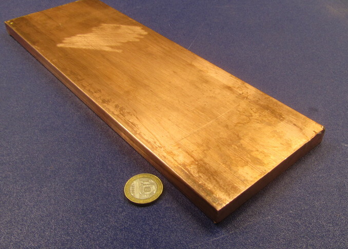 110 Copper Bar 1/2 Hard, 1/2″ Thick x 4.0″ Wide x 1 Ft Length