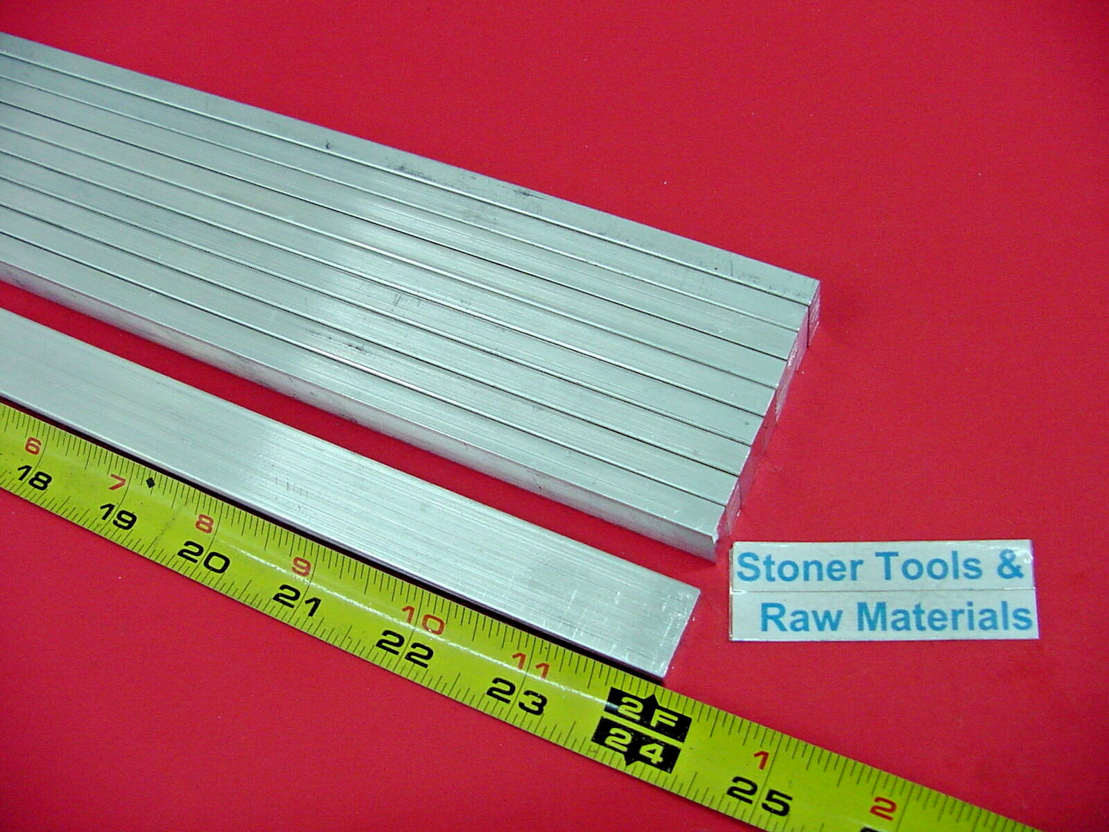 10 pieces 3/16″ X 1″ ALUMINUM 6061 FLAT BAR 24″ long T6511 Extruded Mill Stock