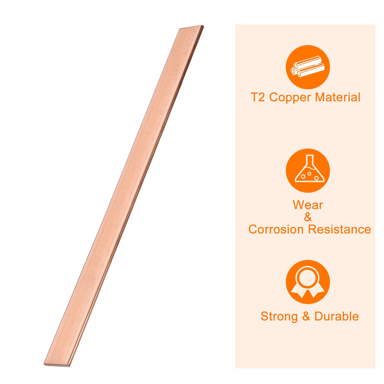 Copper Flat Bar 3/16″ Thickness x 1″ Width x 12″ Length Copper Bar Stock