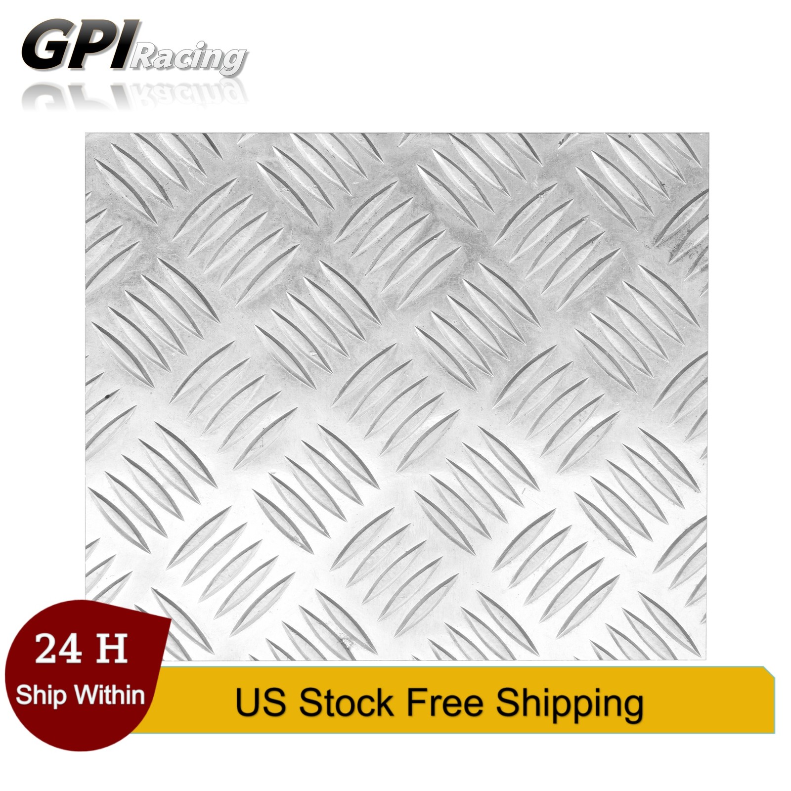 1Pc 12×12″ Silver Aluminum 5 Bar Tread Plate Sheet 305x305mm For Trailer RV