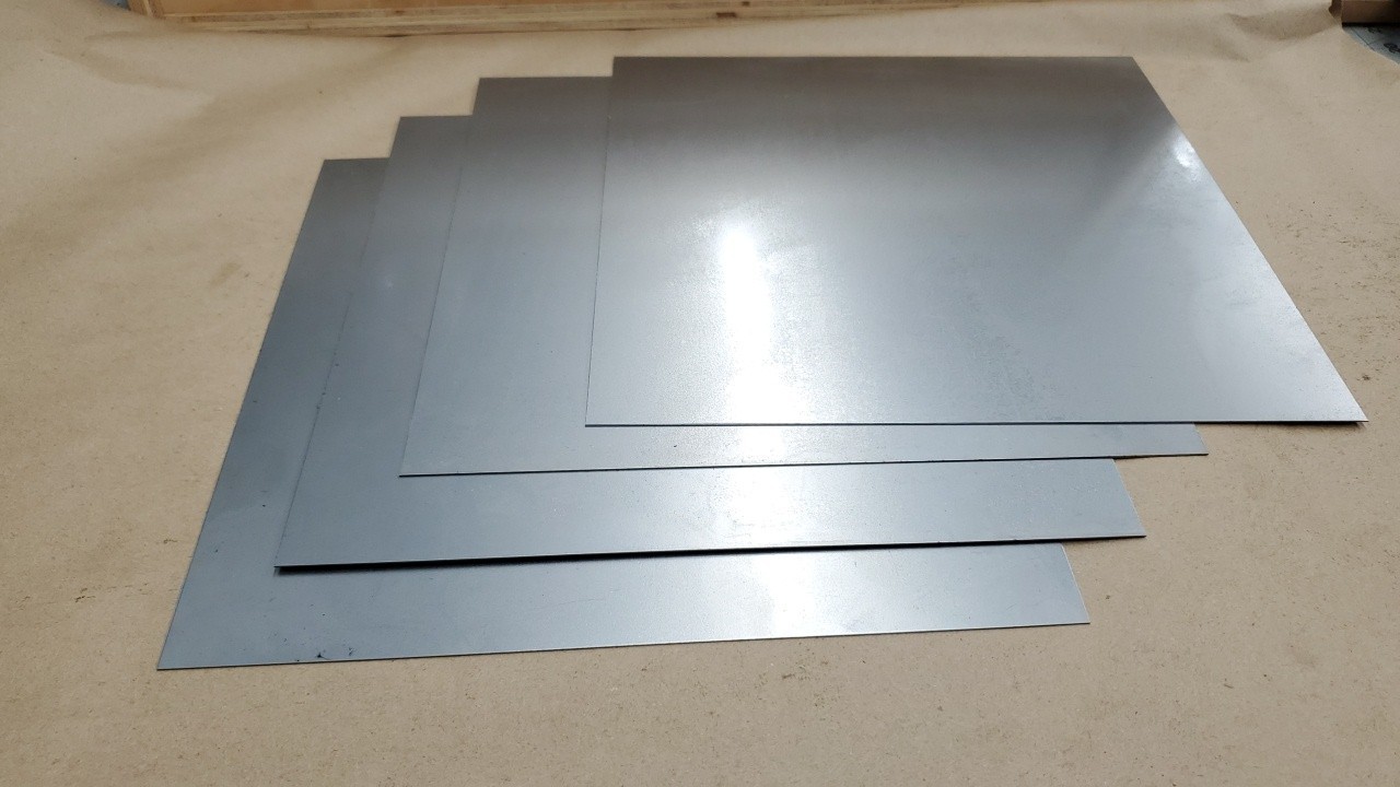 Sheet Metal 20ga Cold Rolled Steel (.035″) 12″x12″ (+/- 1/8″) Lot of 4