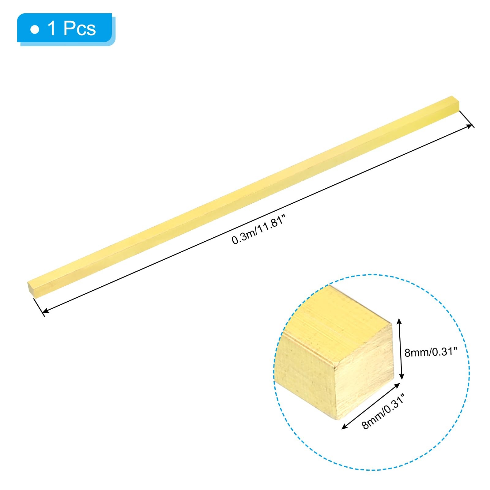 H59 Brass Flat Bar 5/16×5/16×12″ Solid Square Mill Stock Brass