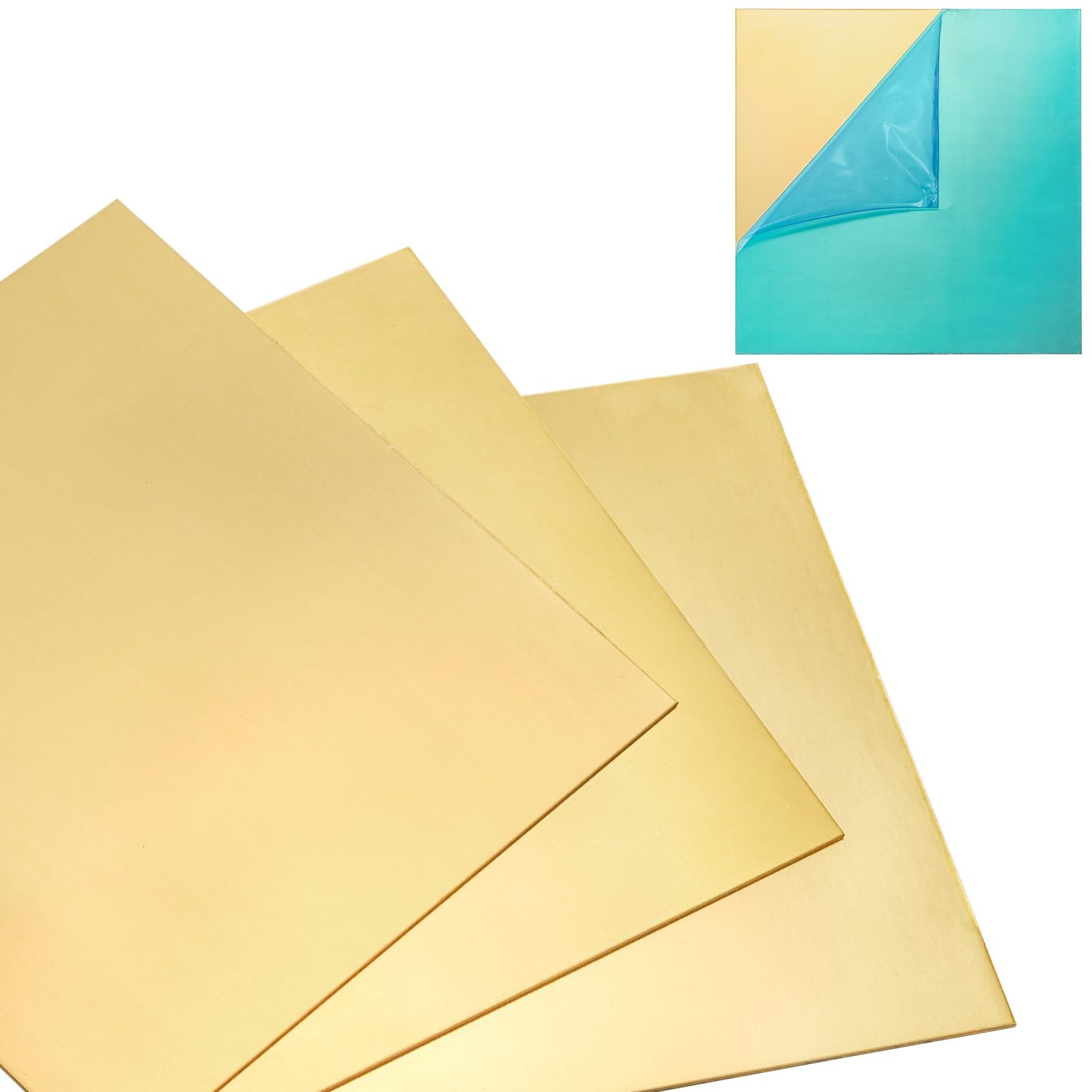 3 Pcs 5.9″×5.9″ Brass , 18 Gauge(1mm) Thickness Brass Metal, No Scratches, Do…