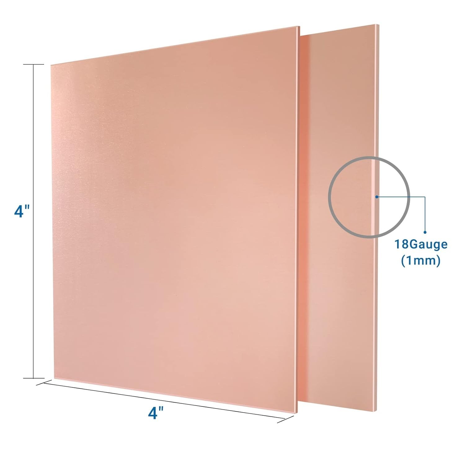 Quality 99.9% Copper Sheet Set – 2 Pieces, 4″ x 4″ for Creative Projects