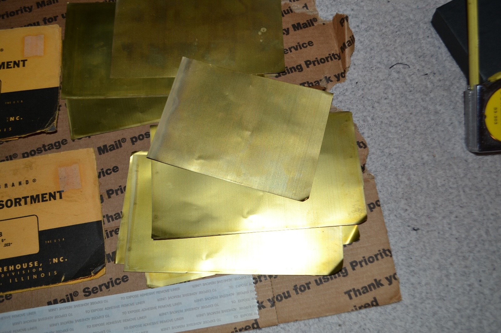 12 PRECISION BRANDS BRASS SHIM ASSORTMENT Code SR-48 3-3/8 x 6