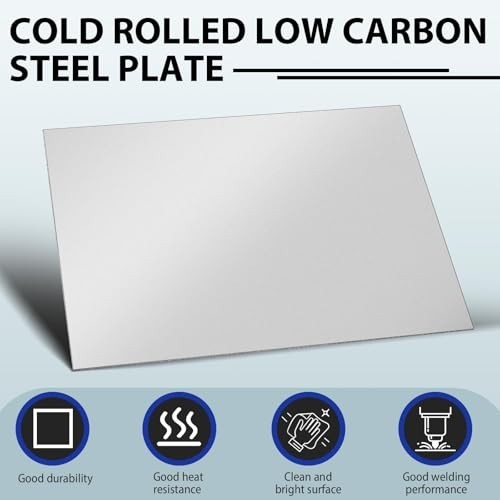 4 Pcs 16 Gauge Steel Sheet Plates – Weldable Carbon Metal Panels for DIY, 16×12