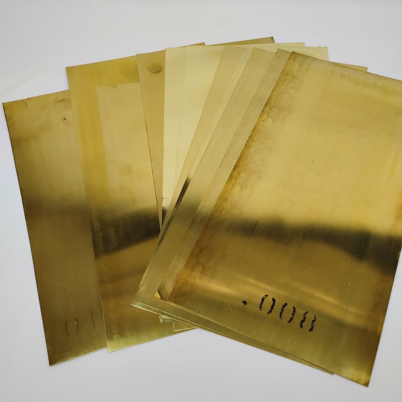 12 Pc Brass Shim Stock Assortment 6″ x 12″ .001-.015 *One Sheet Cut Down*