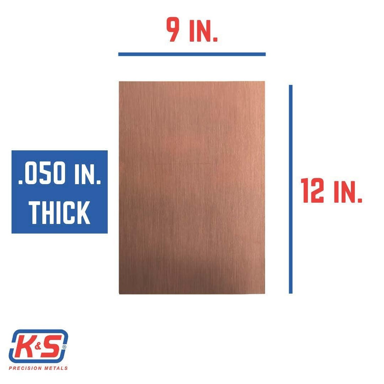 K & S 6605 Copper Etching Plates, 0.050″ Thick x 9″ Wide x 12″ Long, 1 Piece,…