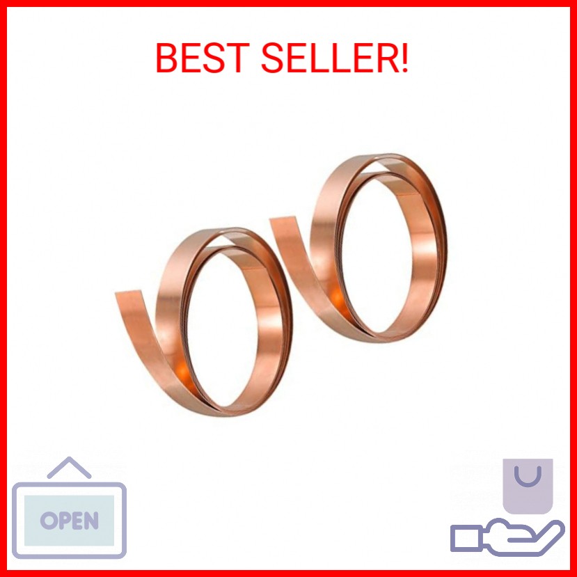 uxcell Copper Thin Foil Roll Sheet, 2Pcs 0.1x10x1000mm Pure Copper Foil Sheet Ro
