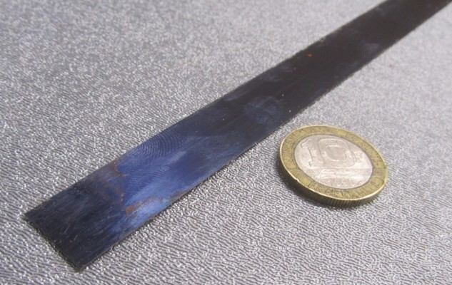 1095 Hard Blue Tempered Spring Steel Shim .016″ Thick x .625″ Wide x 300″ Long