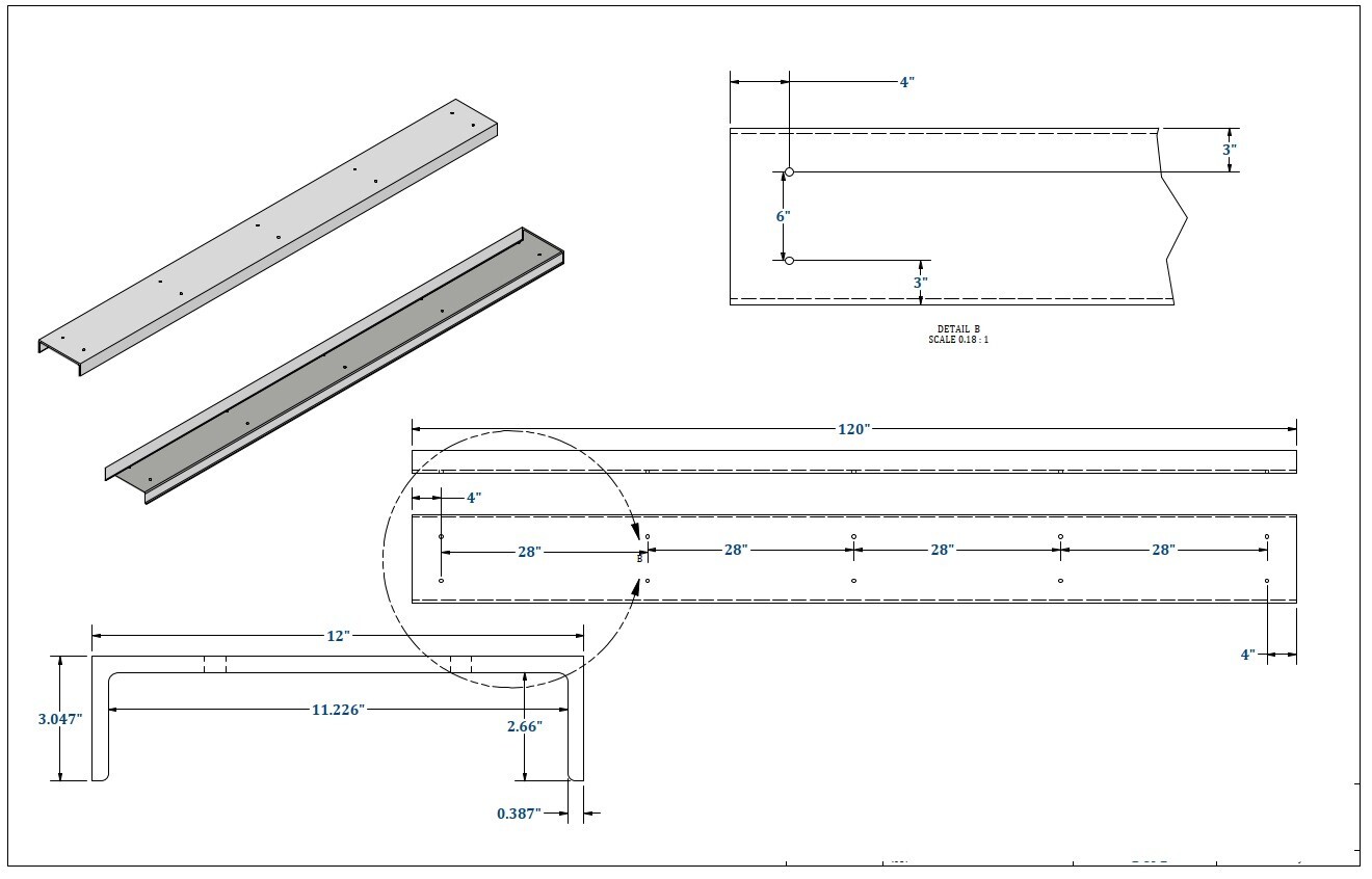 120″ Length x 3″ Wide x 12″ Height x 1/3″ Thick Steel C-Channel NEW STEEL (10X)