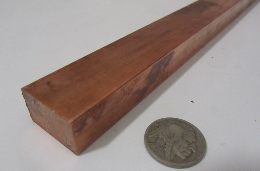 182 Copper Bar 5/8″ Thick x 1.0″ Wide x 3 Foot Length