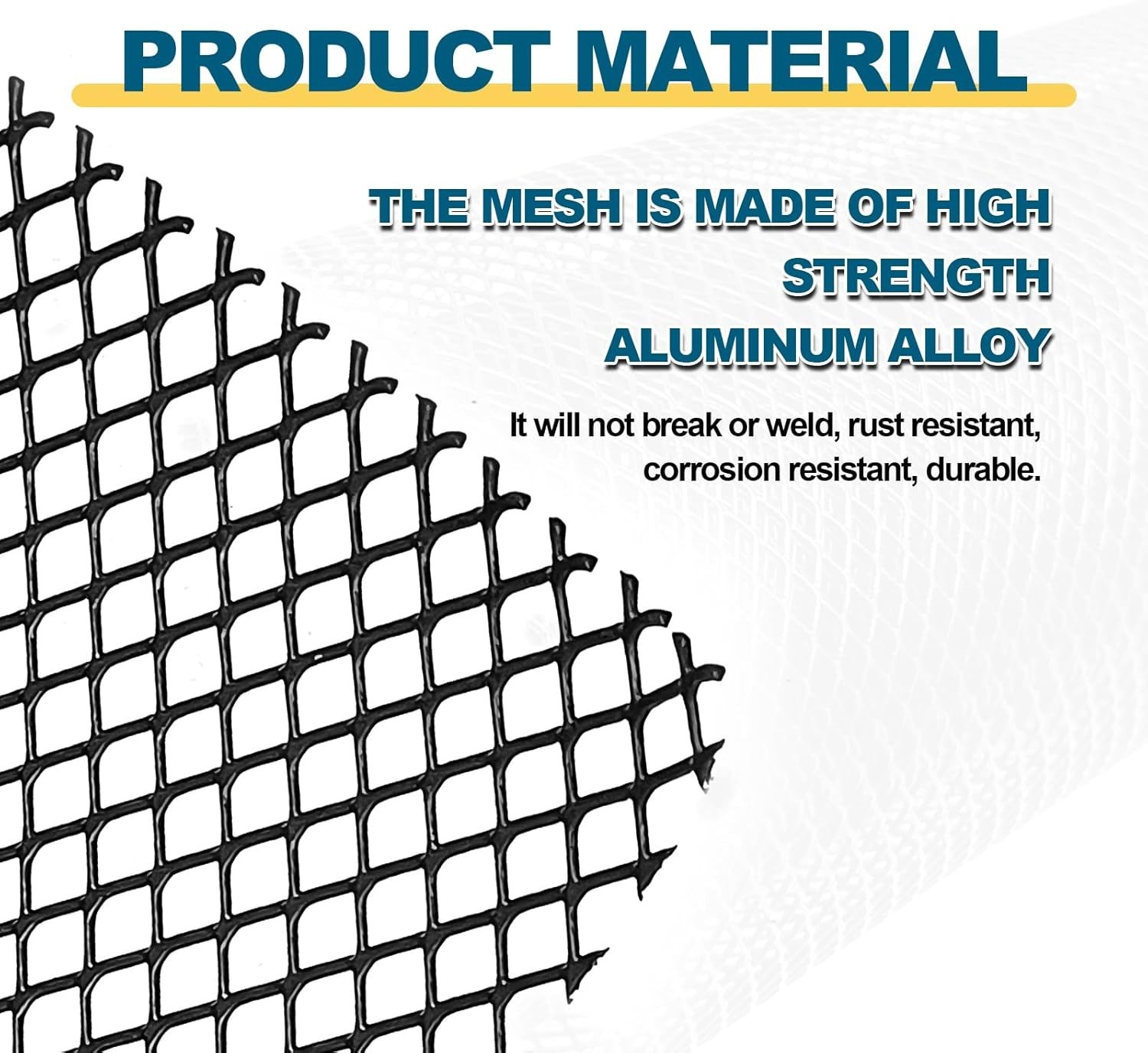 Universal 40″x13″ Car Grill Mesh, 120x40cm Aluminum Alloy Expanded Metal Shee…