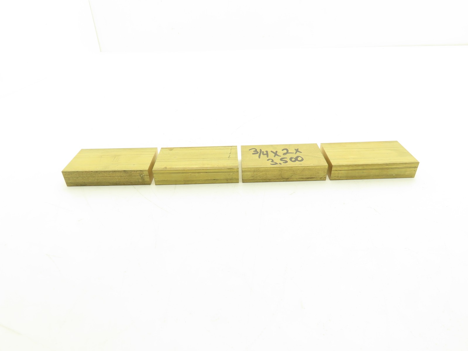 360 Yellow Brass Stock Rectangle Flat Bar 3/4″x 2″x 3-1/2″L Lot of 4pcs