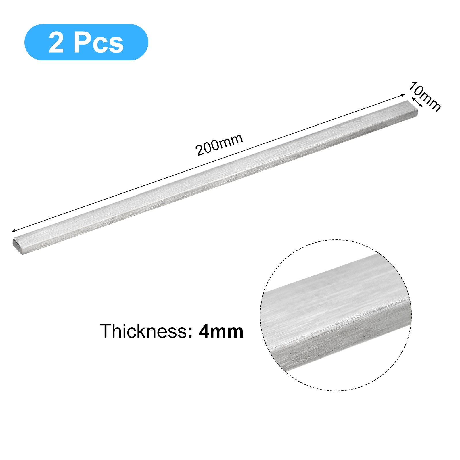 316L Stainless Steel Flat Bar, 5/32″ Thickness 3/8″ Width 8″ Length 2pcs