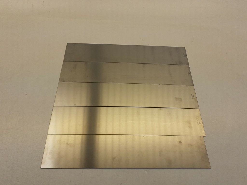 5x Hasberg underlay films 100x500mm stainless 1.4mm thick feeler gauge tape