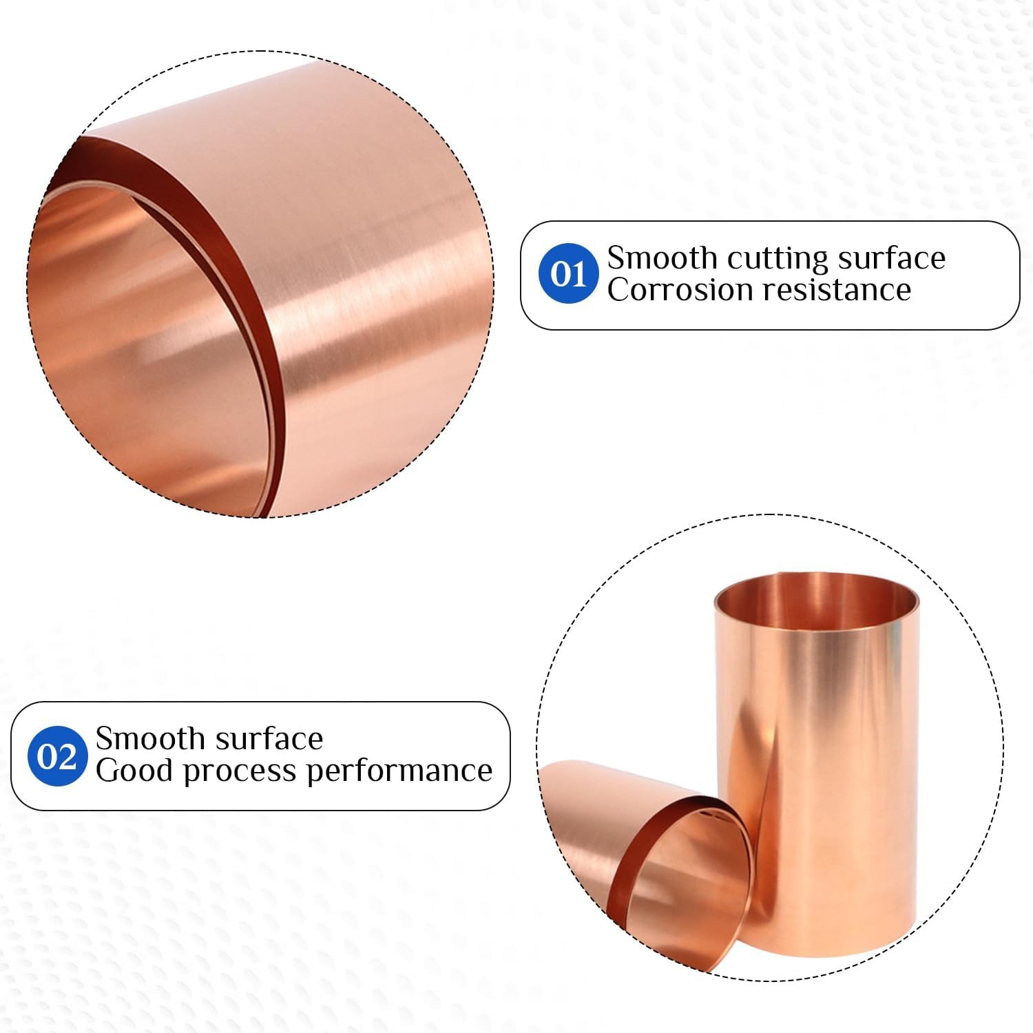 Copper Sheet Roll 1000 x 200 x 0.3mm,99.9% Pure Copper Copper Tape Soft & Bie…