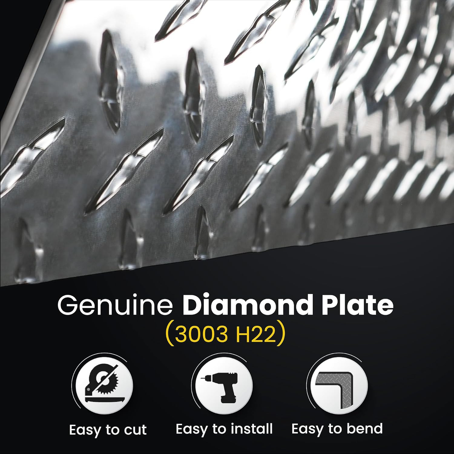 18In. X 120In. – Diamond Plate Sheet Metal, Heavy-Duty Genuine Commercial-Grade