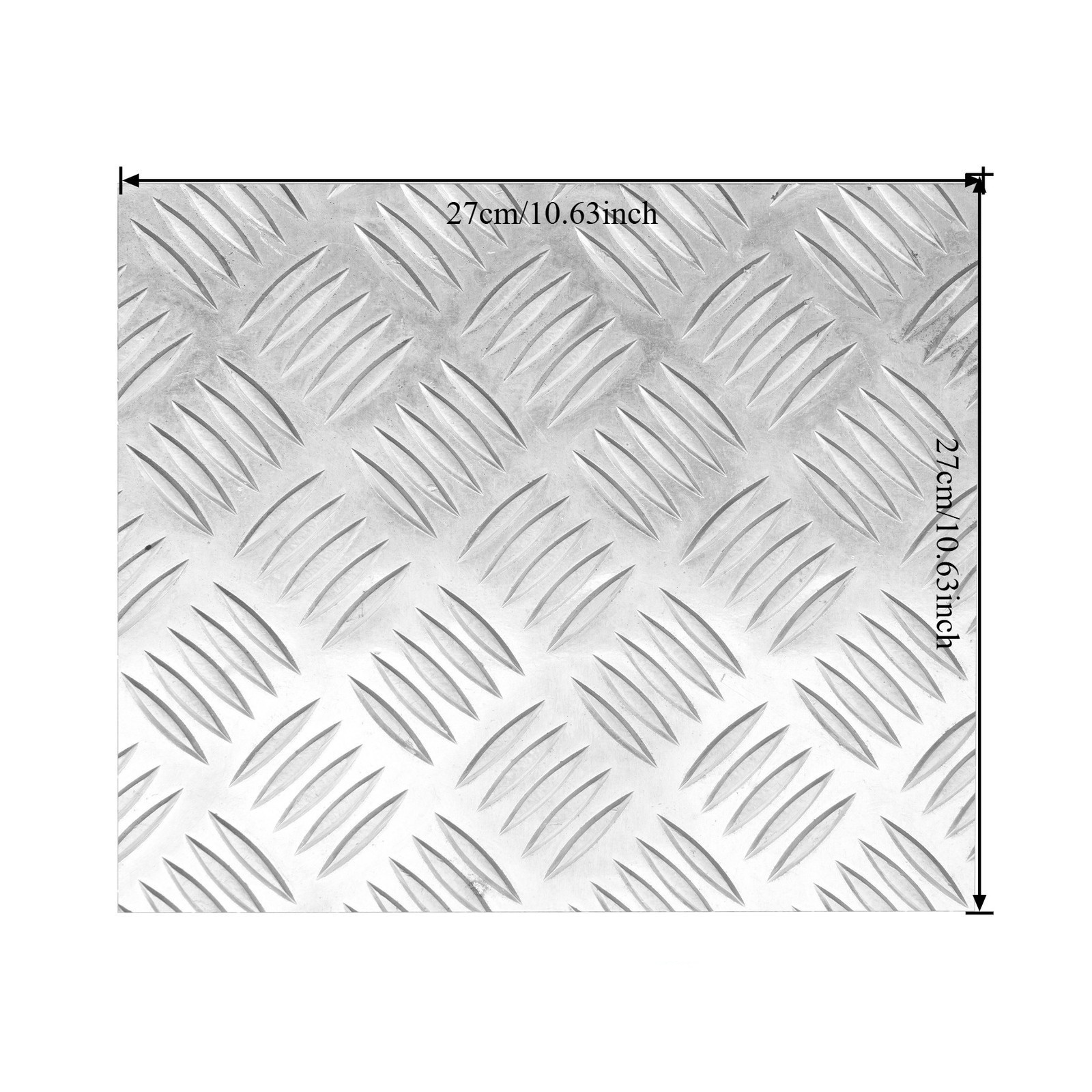 1 Piece Silver 5 Bar Tread Aluminum Plate 10.6 Inch Square Refitting Sheet