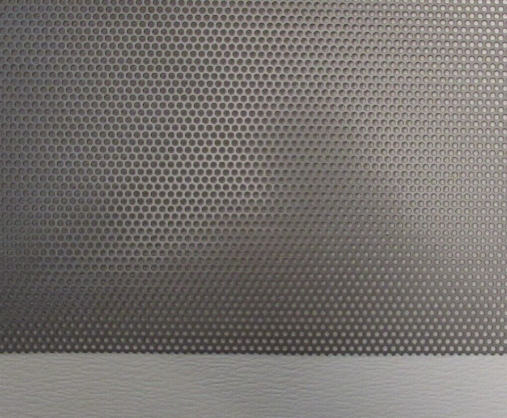 1/8″ HOLES ON 3/16″ CENTERS–20 GAUGE STAINLESS PERFORATED– 11″ x 10″