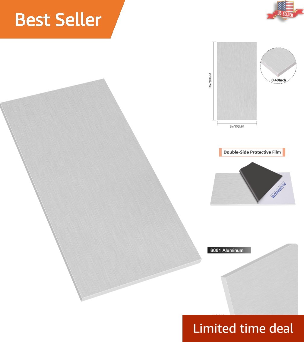 Flat 6061 Aluminum Plate 6x12x0.40 Inch – Quality for Crafts & Industry