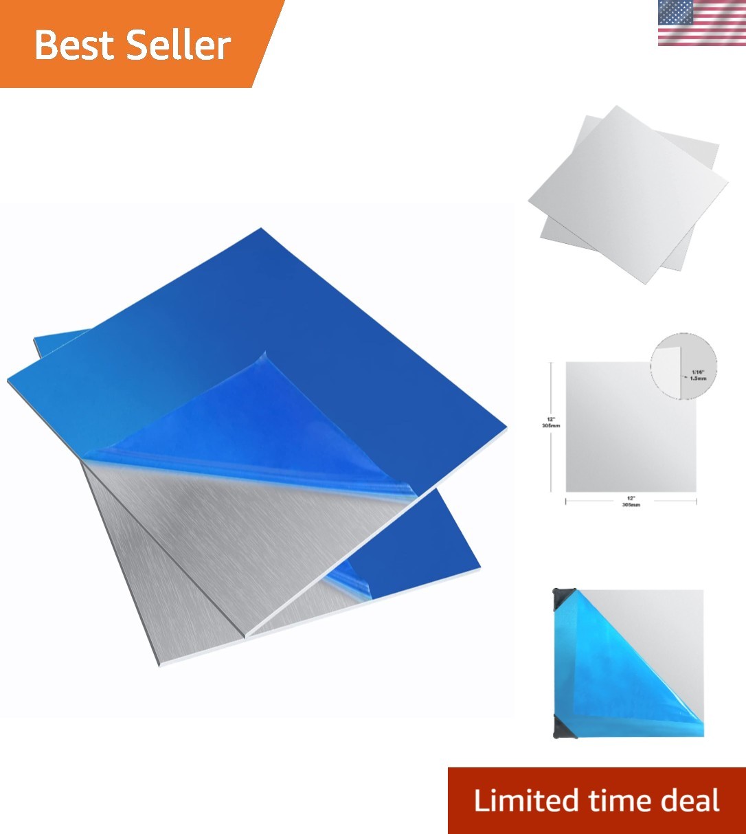 Durable 6061 T651 Aluminum Plate – 12×12 inch Sheets for Industrial Applications