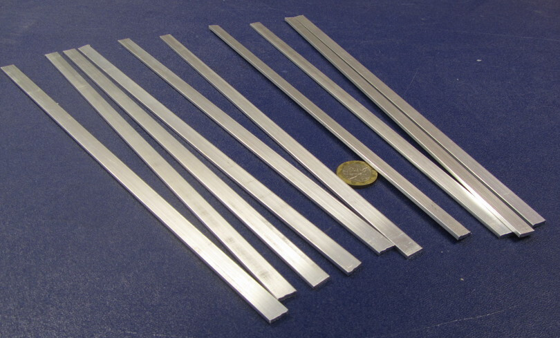 6061 T651 Aluminum Bar, 3/32″ (.093″) Thick x 3/8″ Wide x 12″ Length, 10 Unit