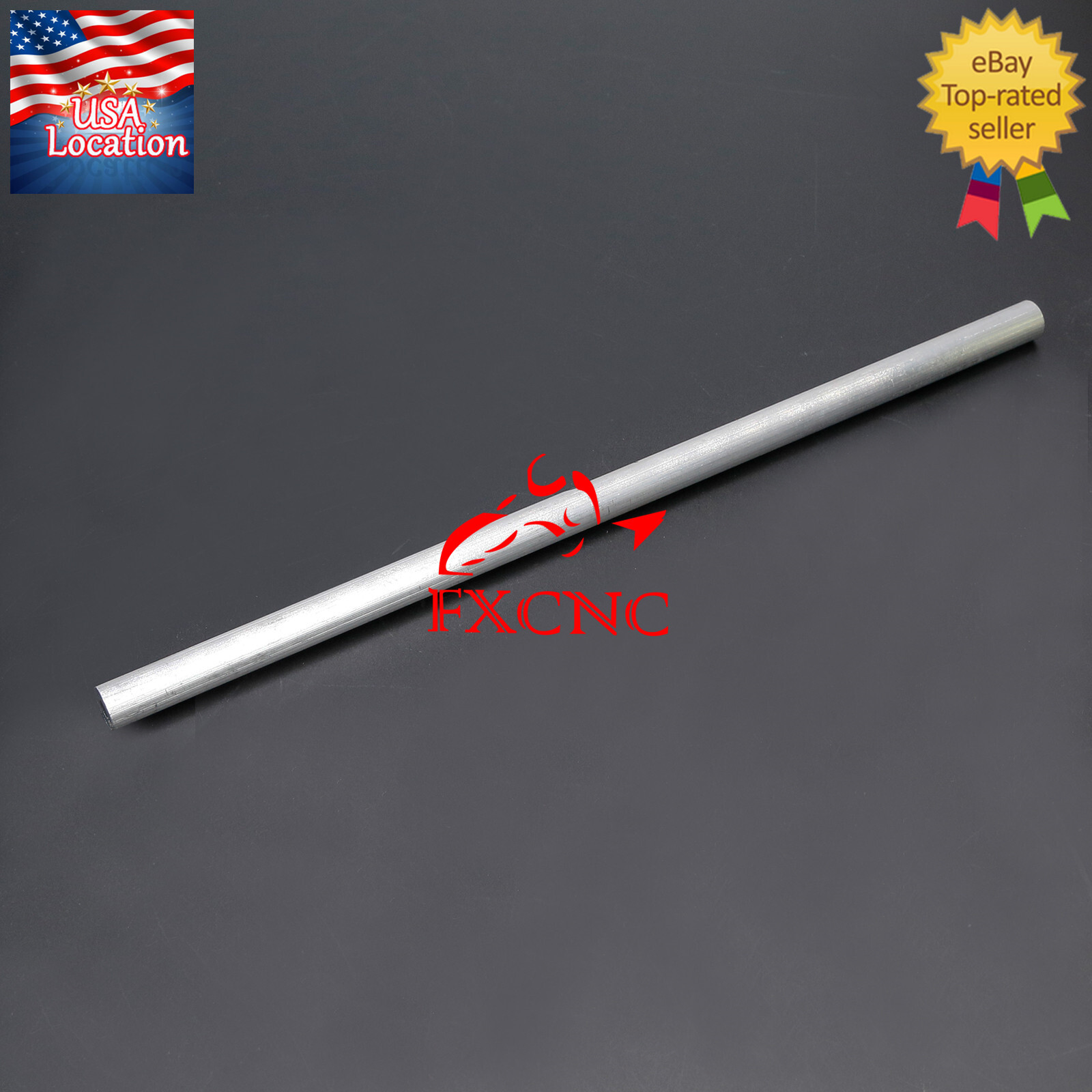 2pcs T6061 Aluminum Rod Stick Hollow Material Length 300mm Hole 5mm Width 12mm