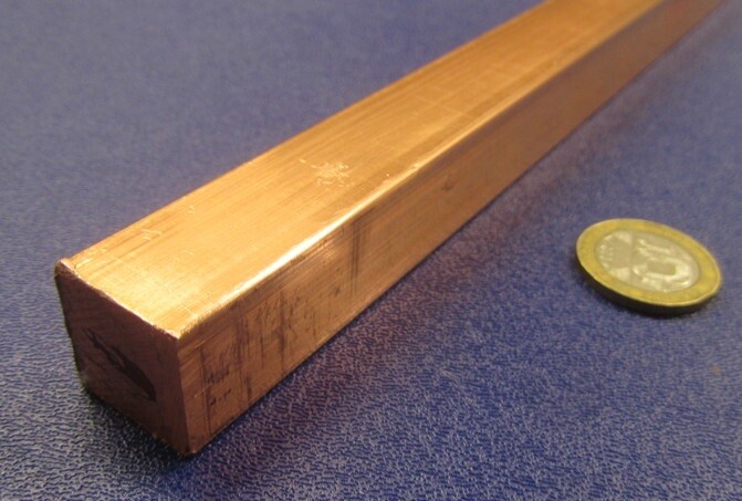 182 Copper Square Bar 3/4″ Thick x 3/4″ Wide x 6 Foot Length