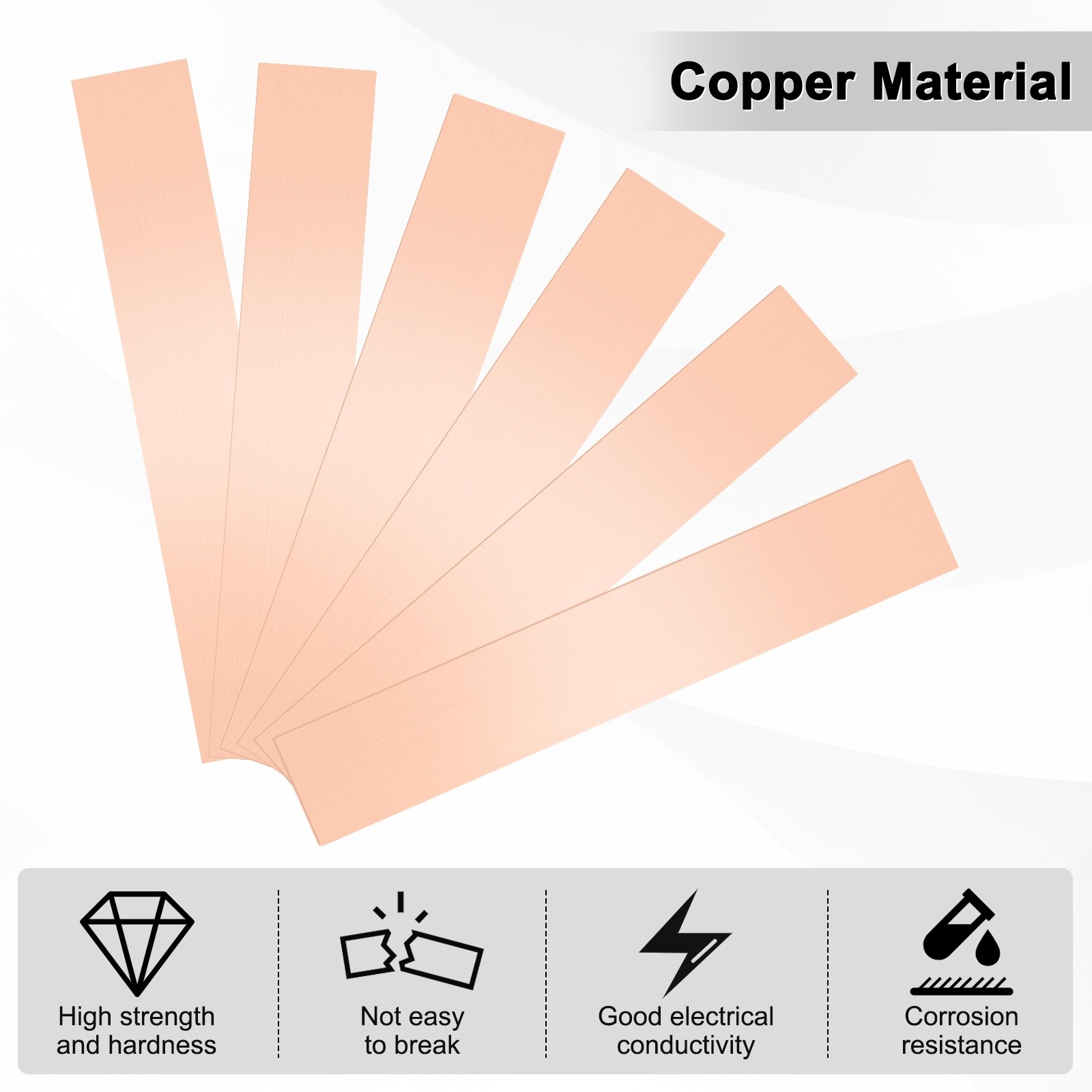 3-Set Copper Shim Stock, Metal Sheet Stock Assortment 6″ Length x 1″ Width