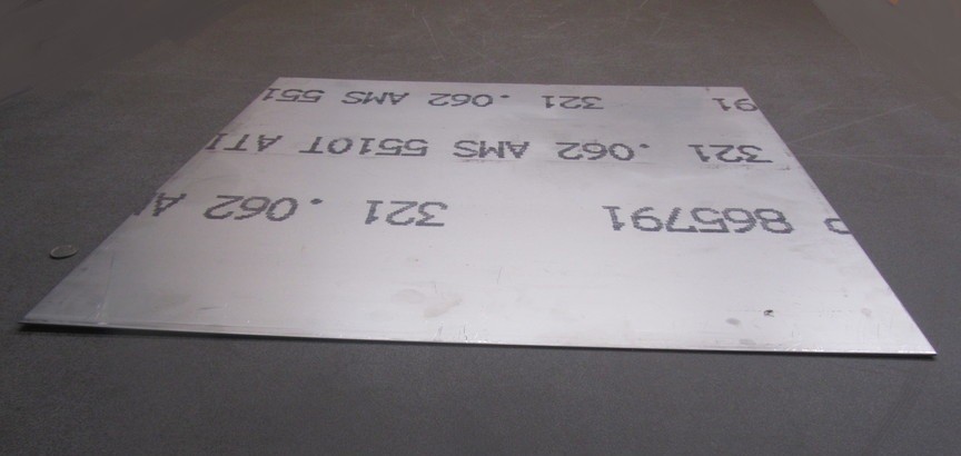 321 Weldable Stainless Steel Sheet, .062″ Thick x 24″ Wide x 24″ Length, 1 Unit