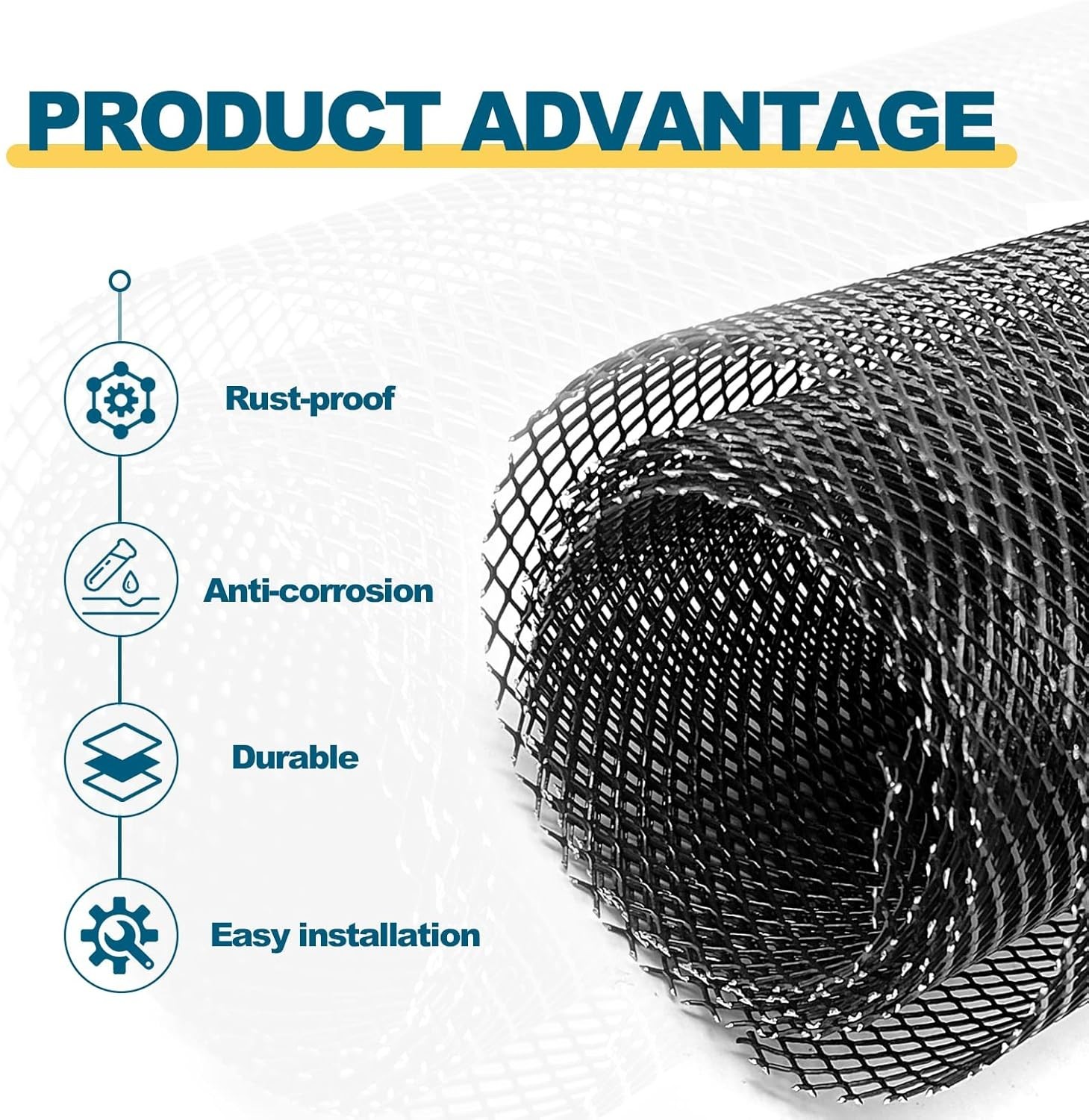 Universal 40″x13″ Car Grill Mesh, 120x40cm Aluminum Alloy Expanded Metal Shee…