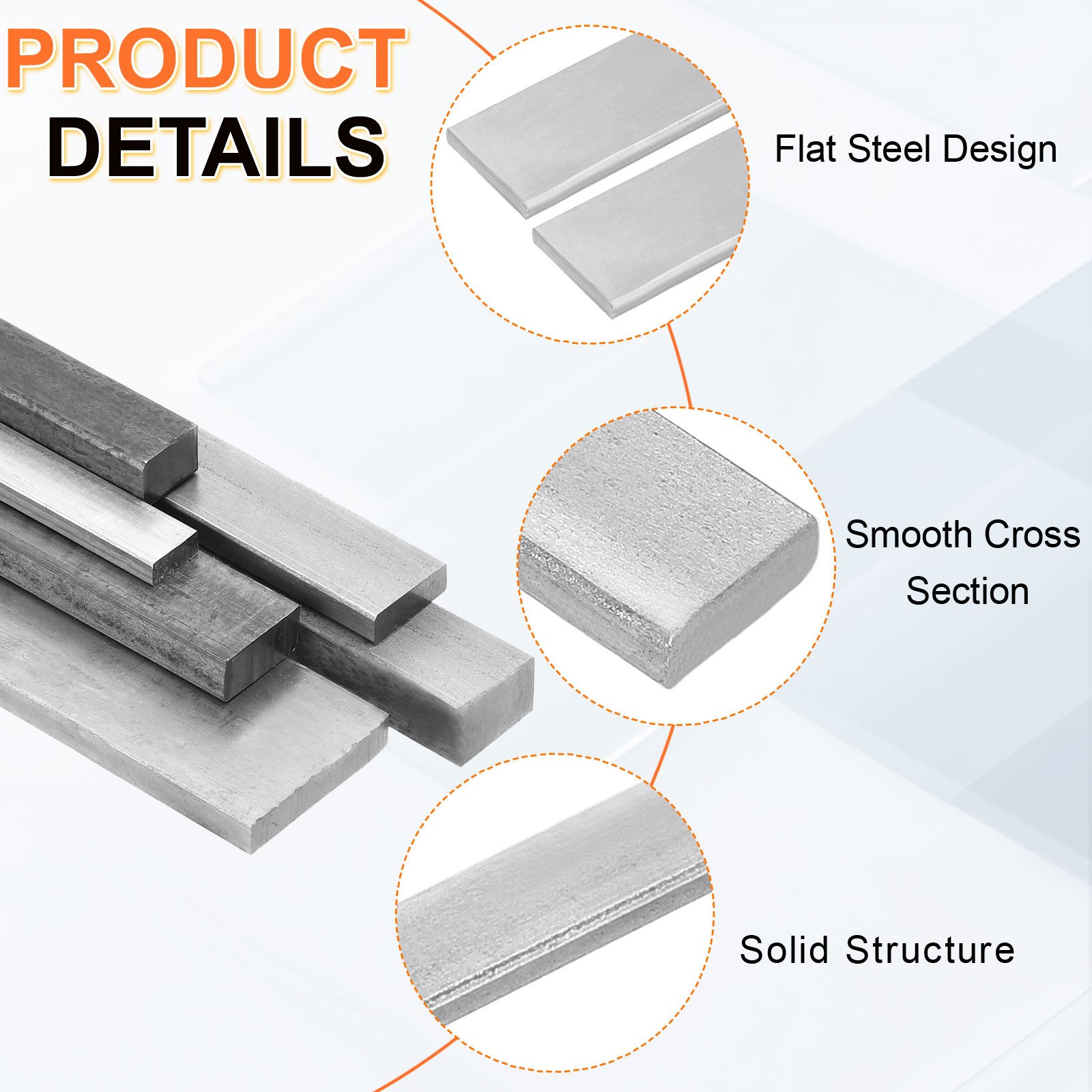 1018 Cold Rolled Carbon Steel Bar, 0.63″x0.79″x12″ Rectangular Flat Bar