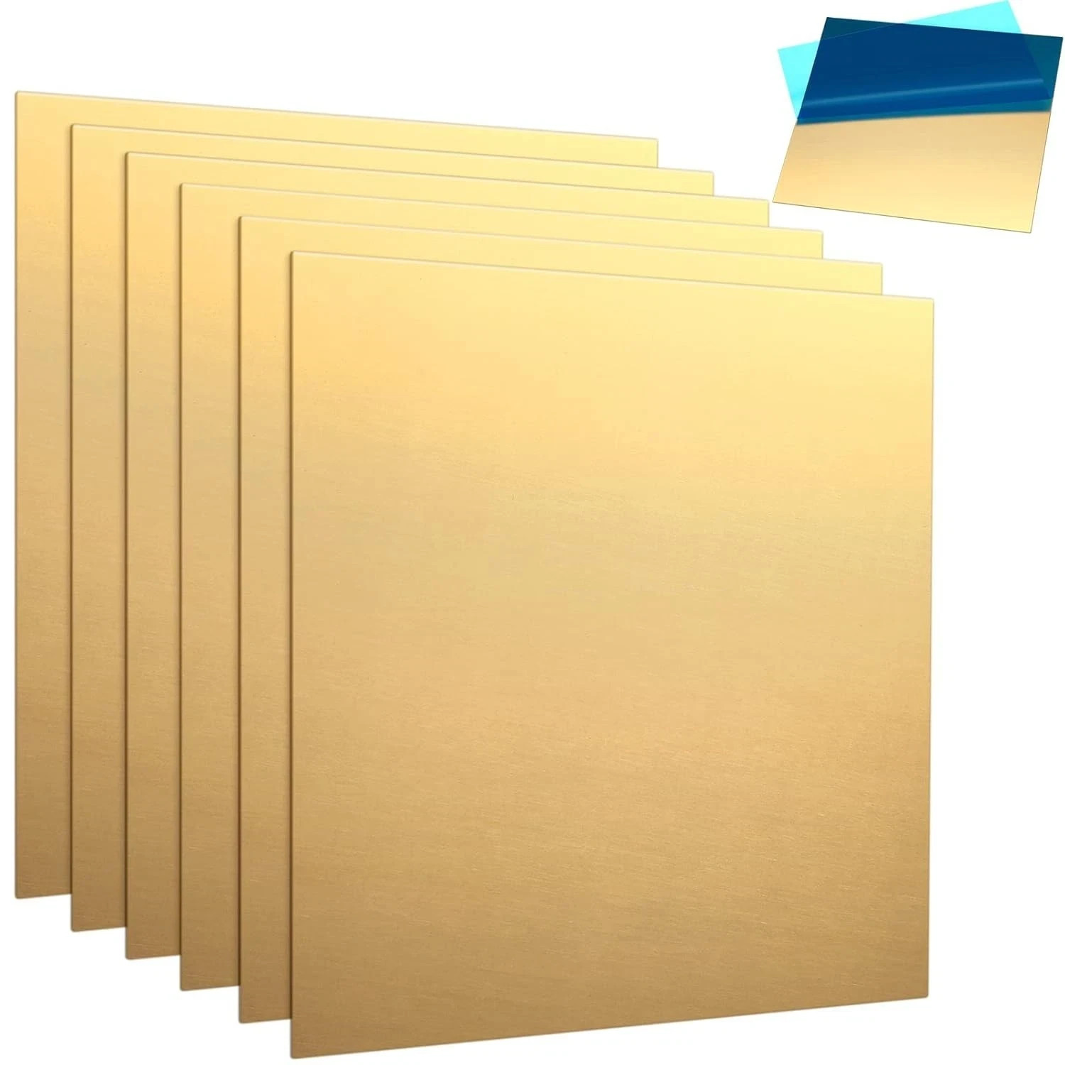 6 Pieces Brass Sheet 6 x 6 Inches 20 Gauge 0.8mm Thickness Brass Plates Doubl