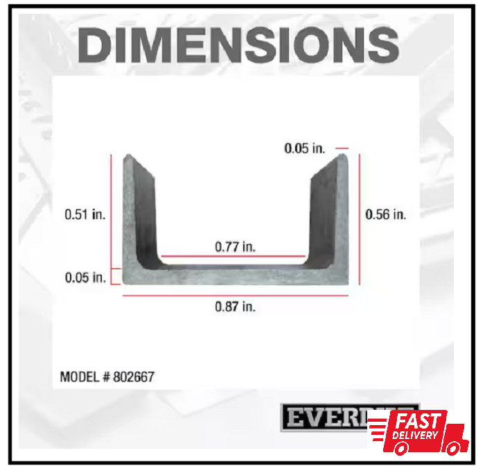 3/4 In. Wide (Inside) X 8 Ft. Aluminum Trim Channel