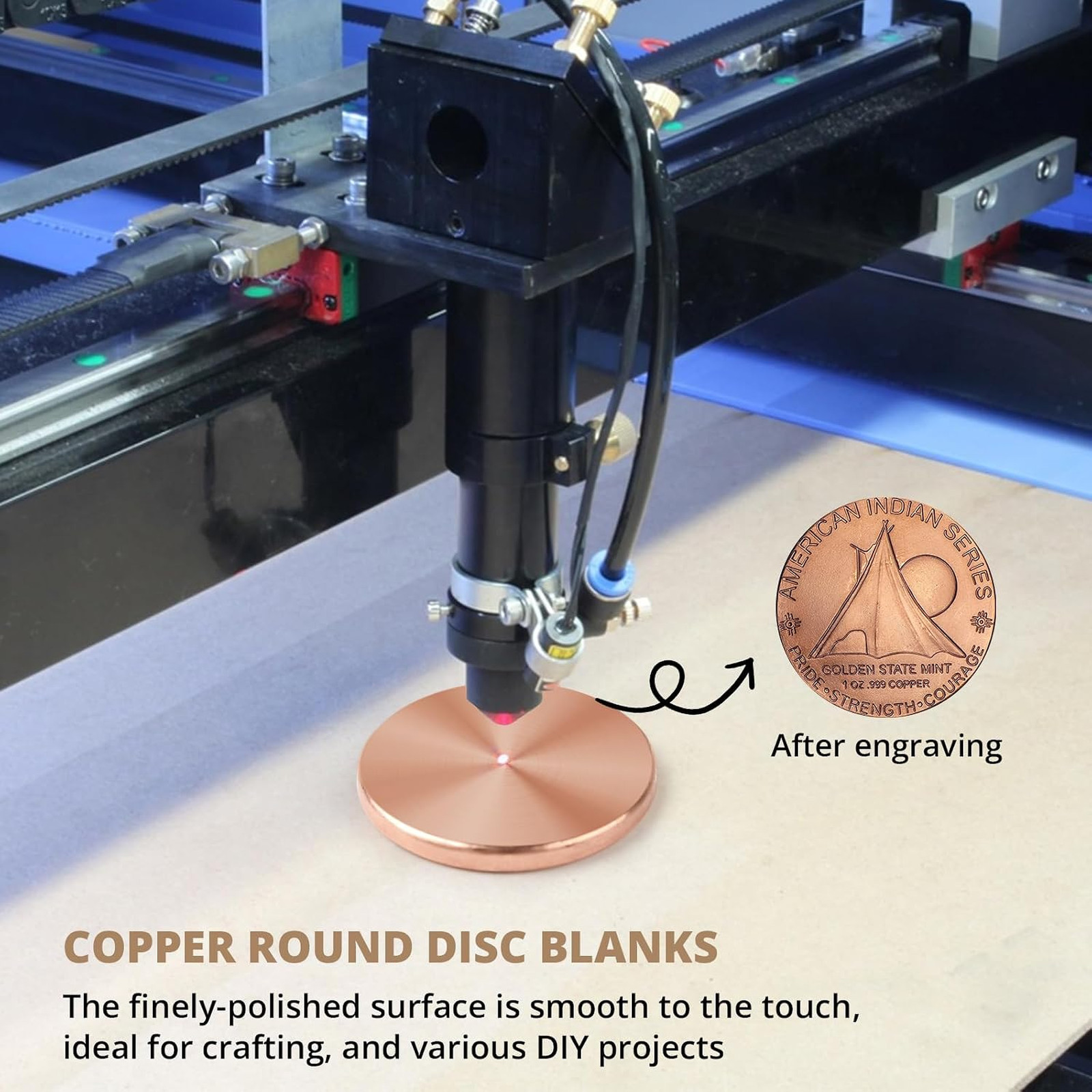 Copper Round Discs 1-1/4 inch Diameter 1/8 inch Thick Pure Copper Plates for