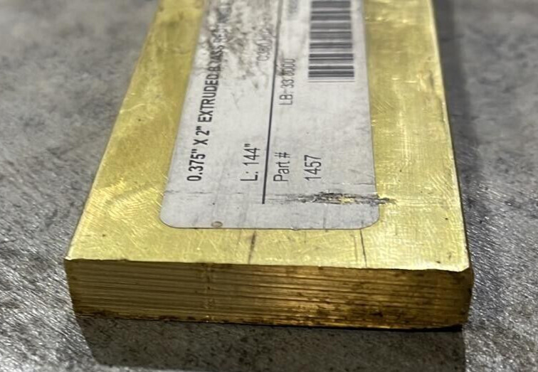 Brass Rectangle Bar 0.375″ x 2″ x 144″ 360-H02 Extruded -Part #: 1457