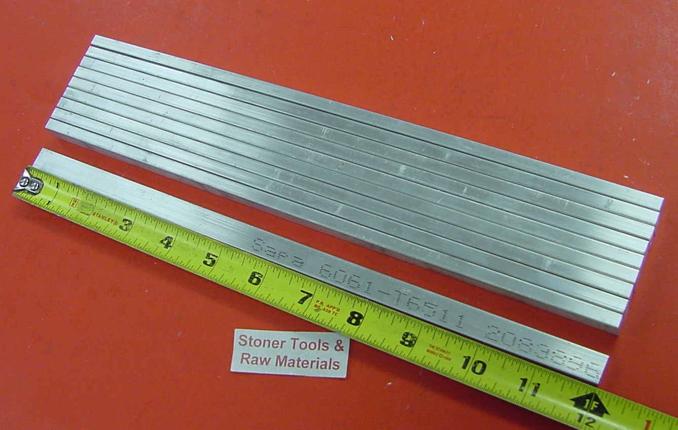 10 pieces 1/4″ X 1/2″ ALUMINUM 6061 FLAT BAR 12″ long T6511 Extruded Mill Stock