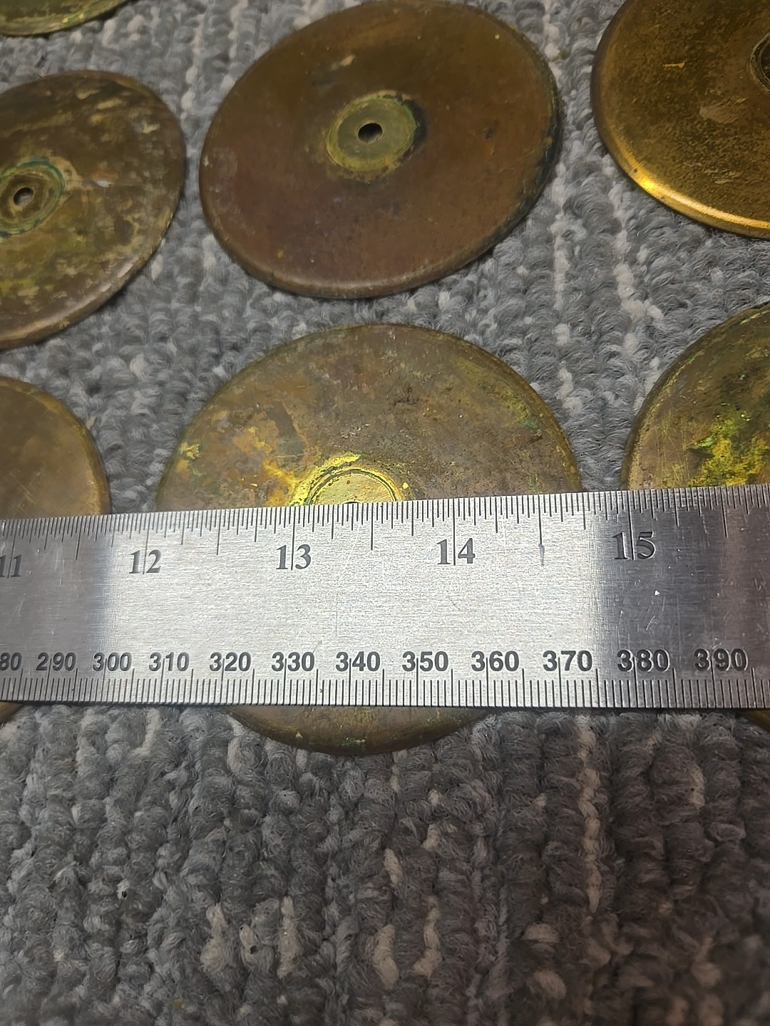 16 Total Brass Round Plates 2 3/4 In Diameter