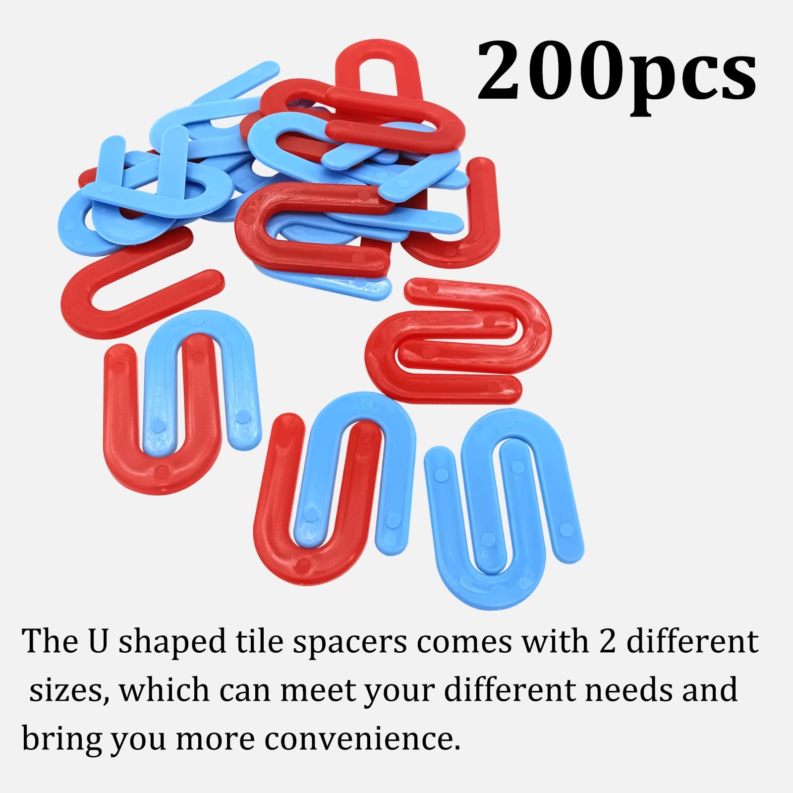 200 Pack Horseshoe Shims Tile Spacers 1/8 Inch, 1/16 Inch U Shaped Plastic Sh…